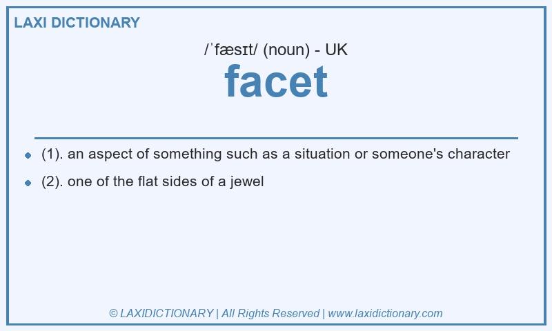Definition facet in British English
