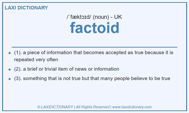 Definition factoid in British English