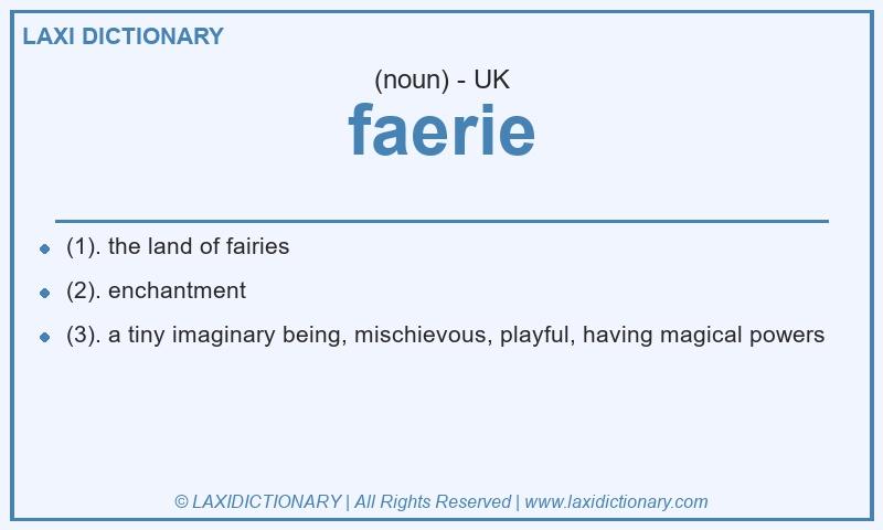 Definition faerie in British English
