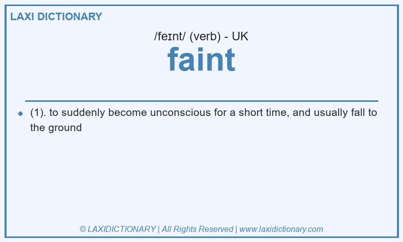 Definition faint in British English