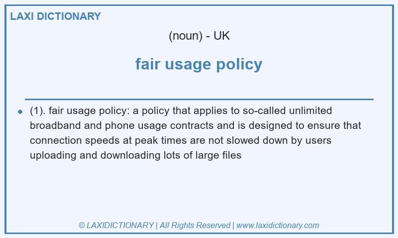 Definition fair usage policy in British English