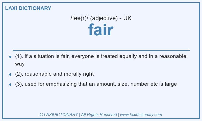 Definition fair in British English