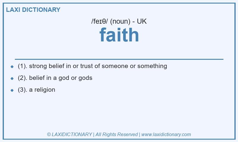 Definition faith in British English