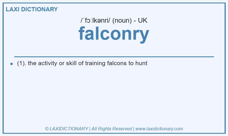 Definition falconry in British English
