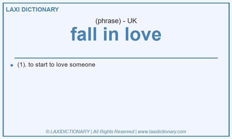 Definition fall in love in British English