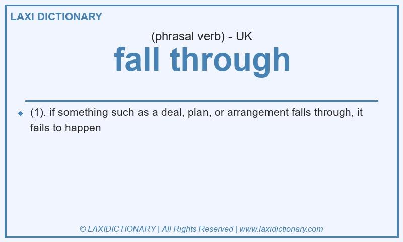 Definition fall through in British English