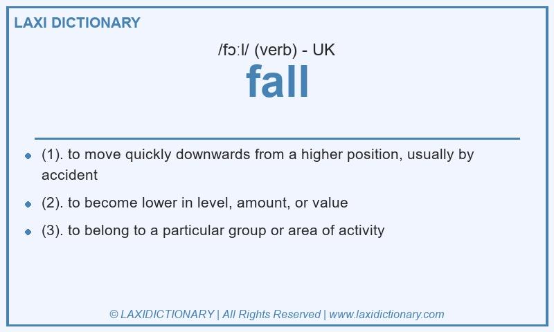 Definition fall in British English