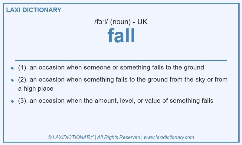 Definition fall in British English