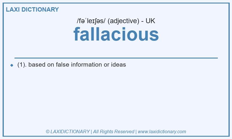 Definition fallacious in British English