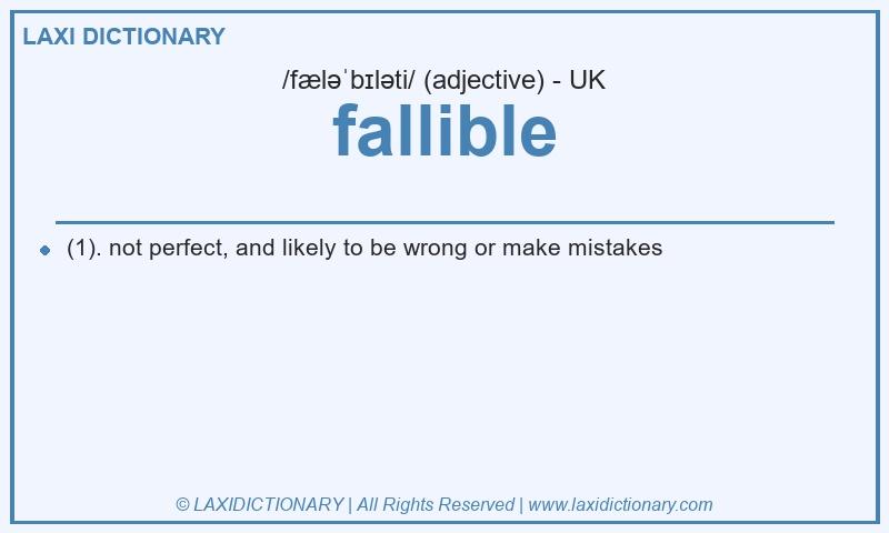 Definition fallible in British English