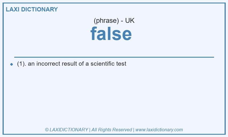 Definition false in British English