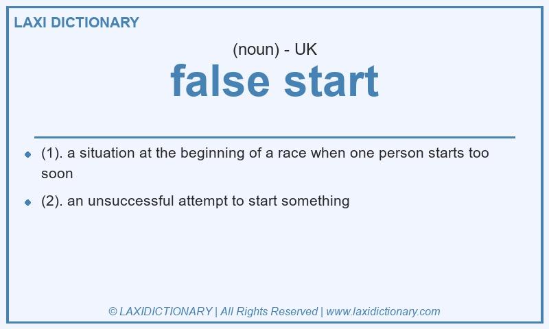 Definition false start in British English