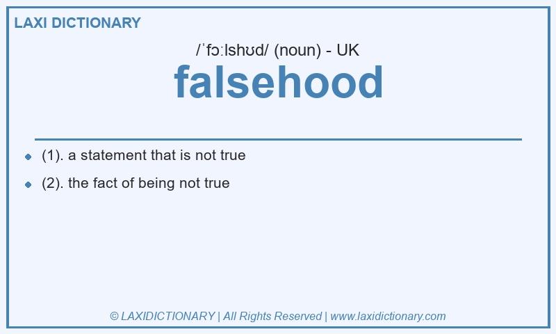 Definition falsehood in British English