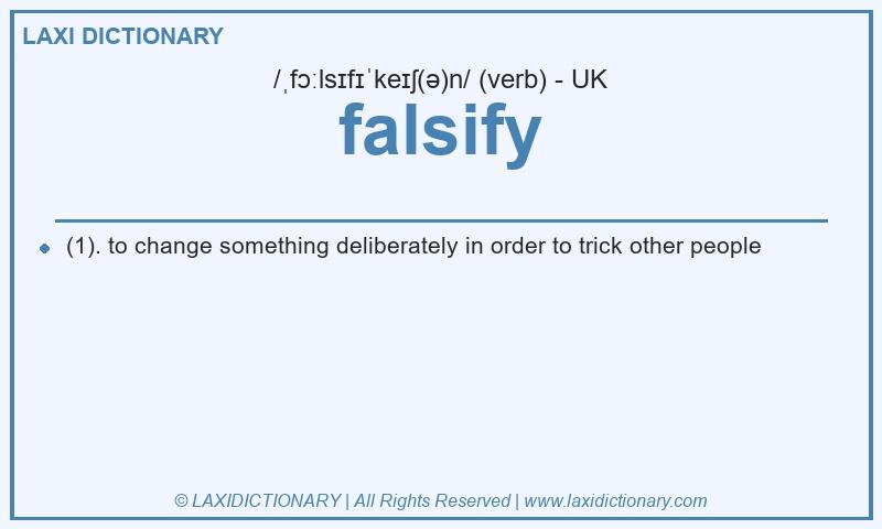 Definition falsify in British English