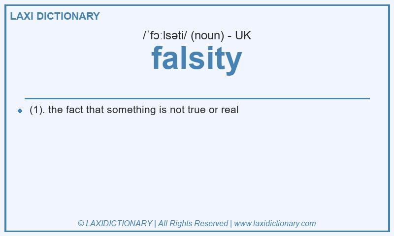 Definition falsity in British English
