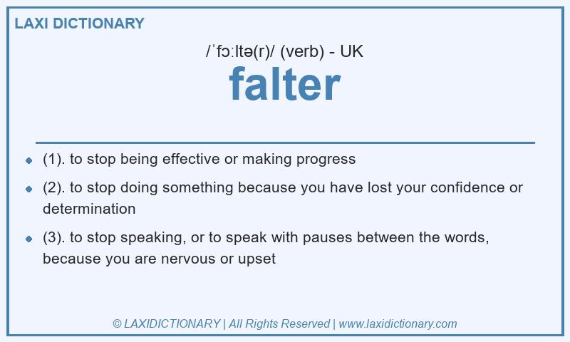 Definition falter in British English