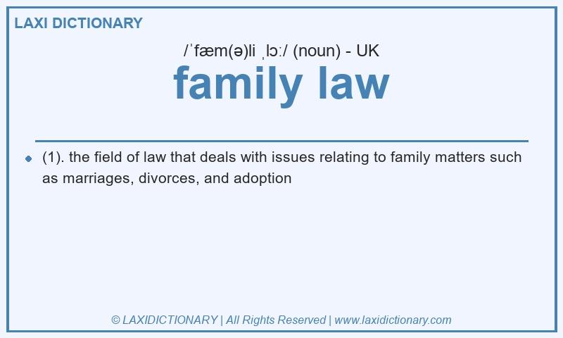 Definition family law in British English