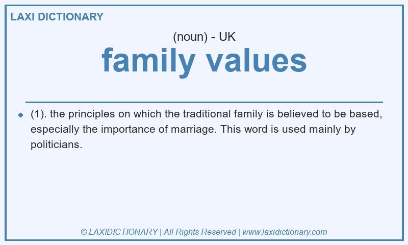 Definition family values in British English