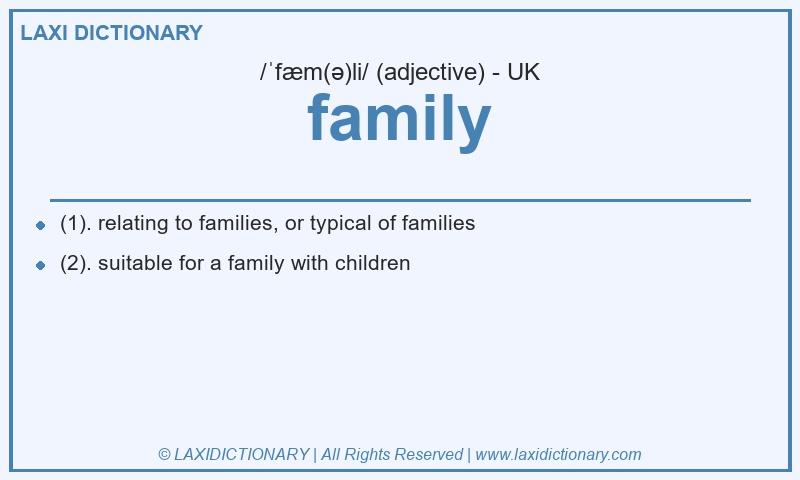 Definition family in British English