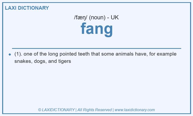 Definition fang in British English