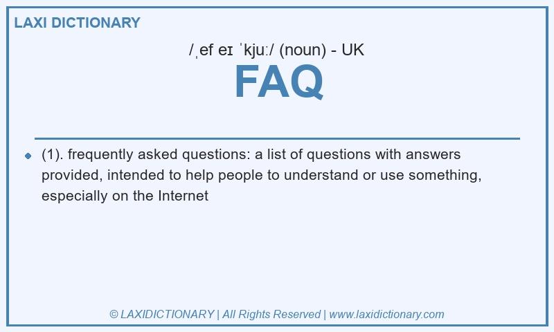 Definition FAQ in British English