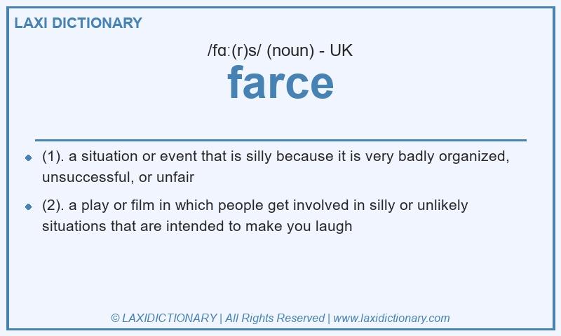 Definition farce in British English