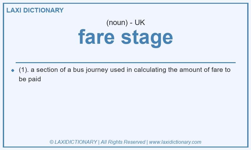 Definition fare stage in British English