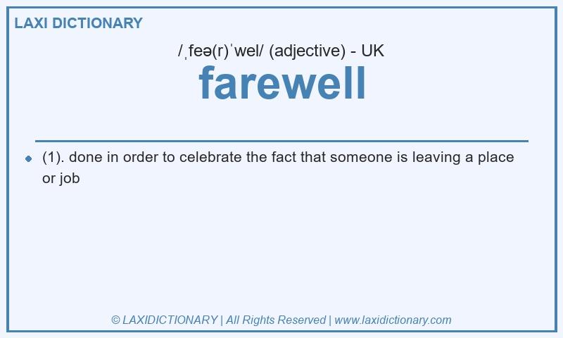 Definition farewell in British English
