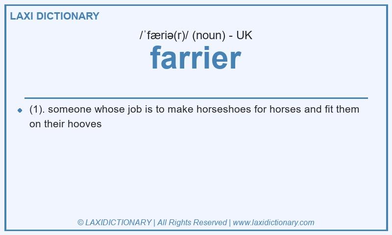 Definition farrier in British English