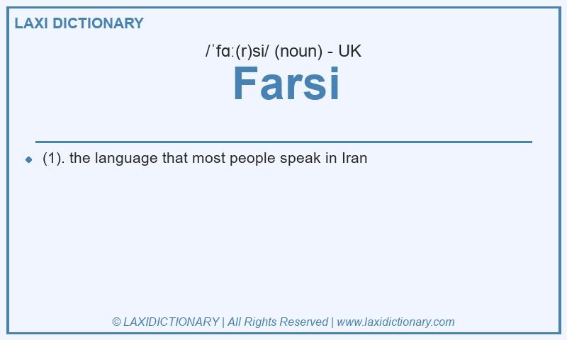 Definition Farsi in British English