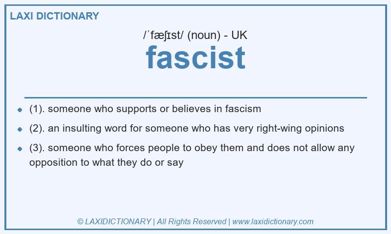 Definition fascist in British English
