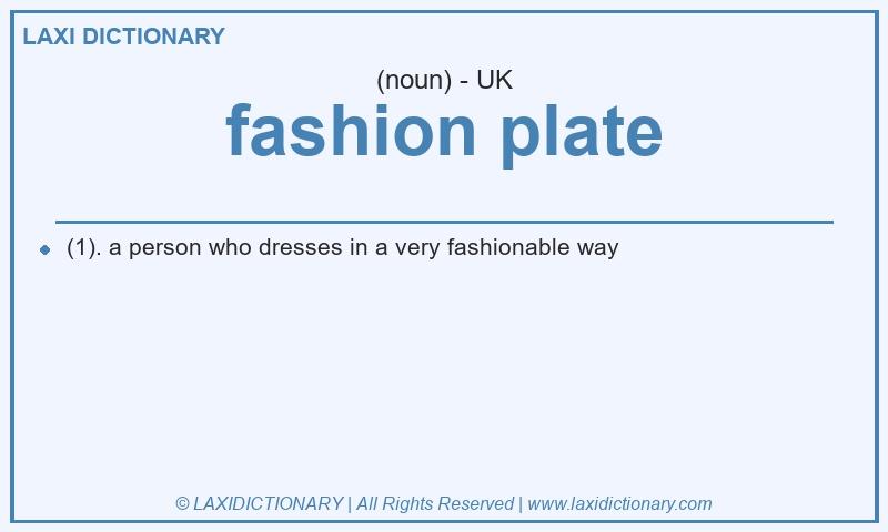 Definition fashion plate in British English