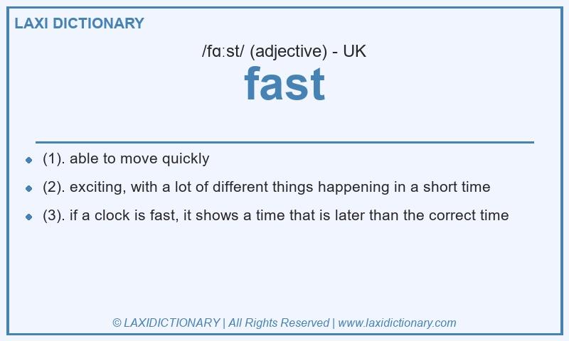 Definition fast in British English