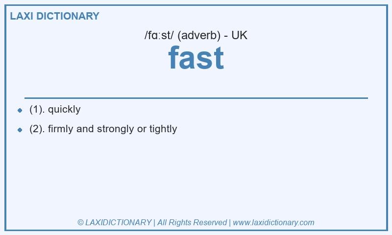 Definition fast in British English