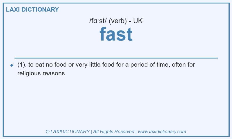 Definition fast in British English