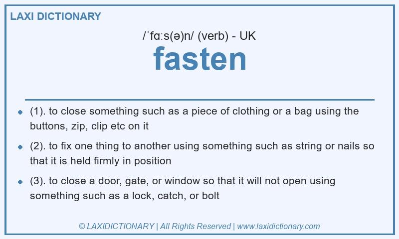 Definition fasten in British English