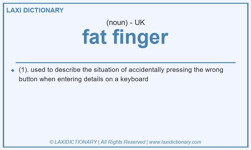 Definition fat finger in British English