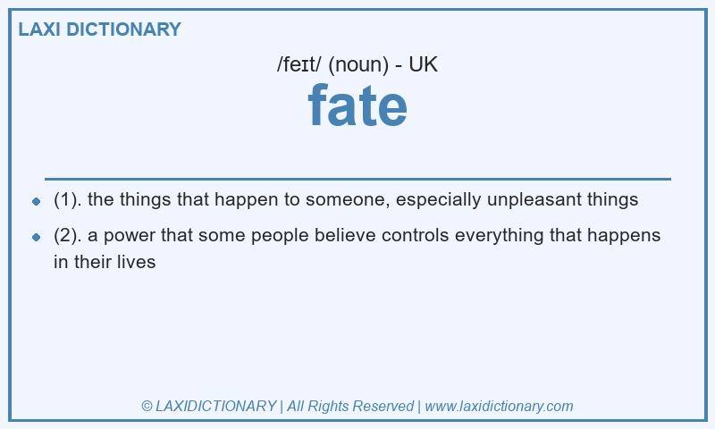 Definition fate in British English