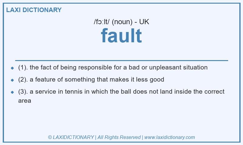 Definition fault in British English