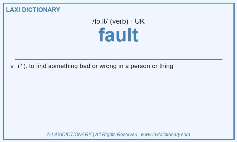Definition fault in British English