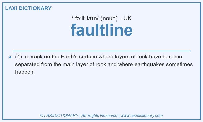 Definition faultline in British English