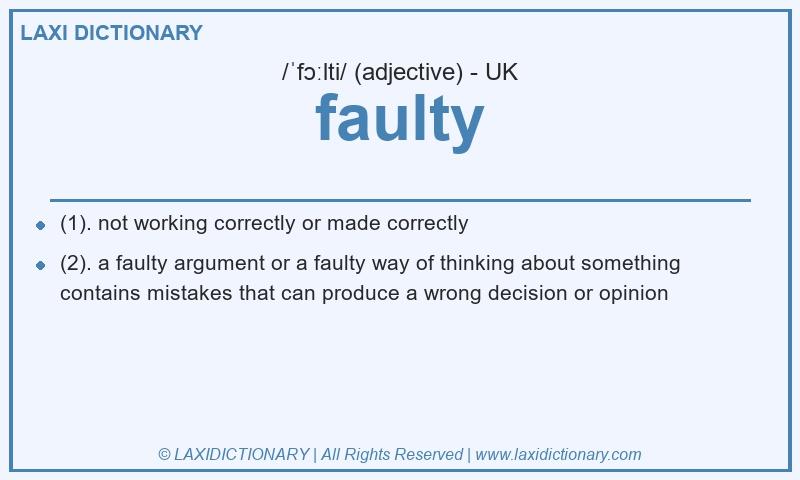 Definition faulty in British English