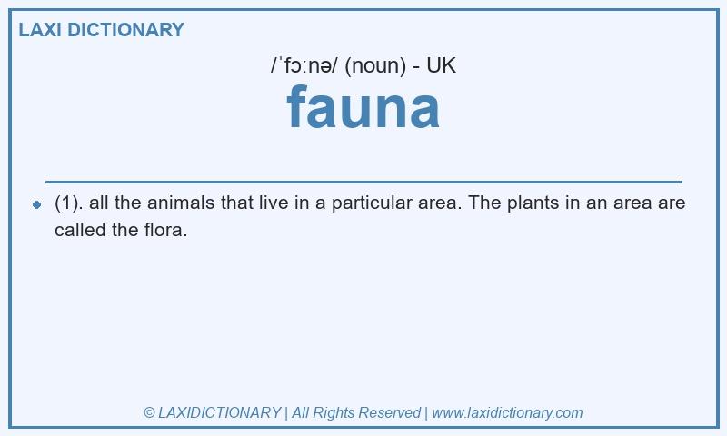 Definition fauna in British English