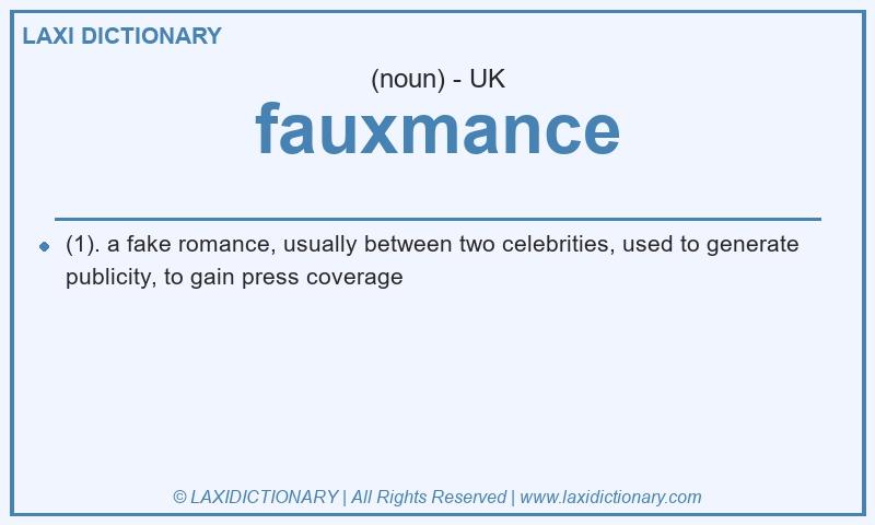Definition fauxmance in British English