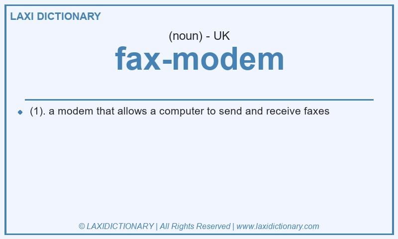 Definition fax-modem in British English