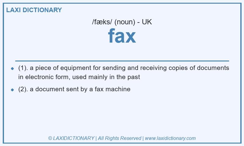 Definition fax in British English