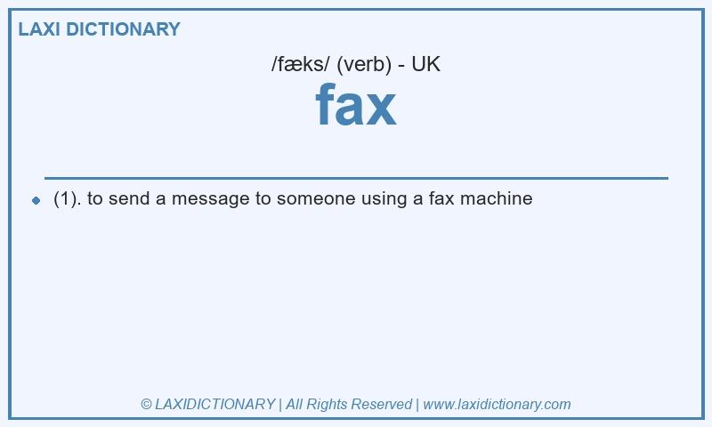 Definition fax in British English