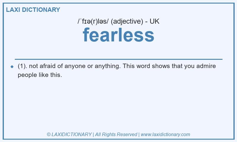 Definition fearless in British English