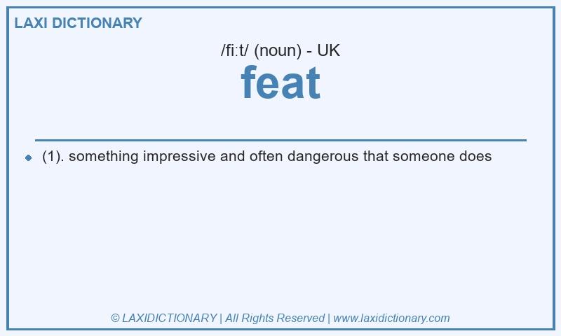 Definition feat in British English