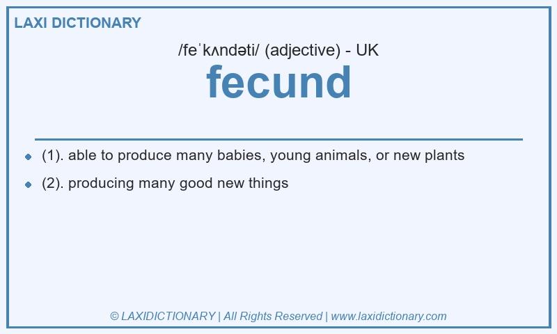 Definition fecund in British English